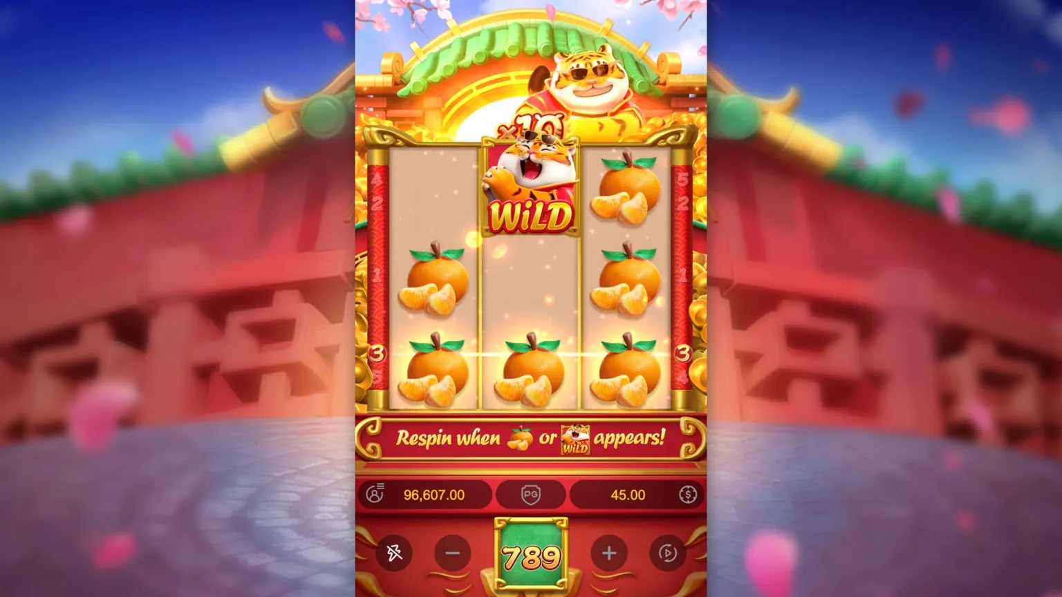 Multiplicador de tela cheia ativado no Jogo do Tigrinho, mostrado no mobile
